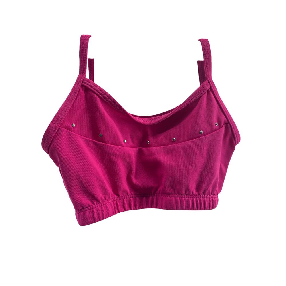 Unbranded Girls' Pink Embellished Camisole Sports Bra Youth Size 4/5